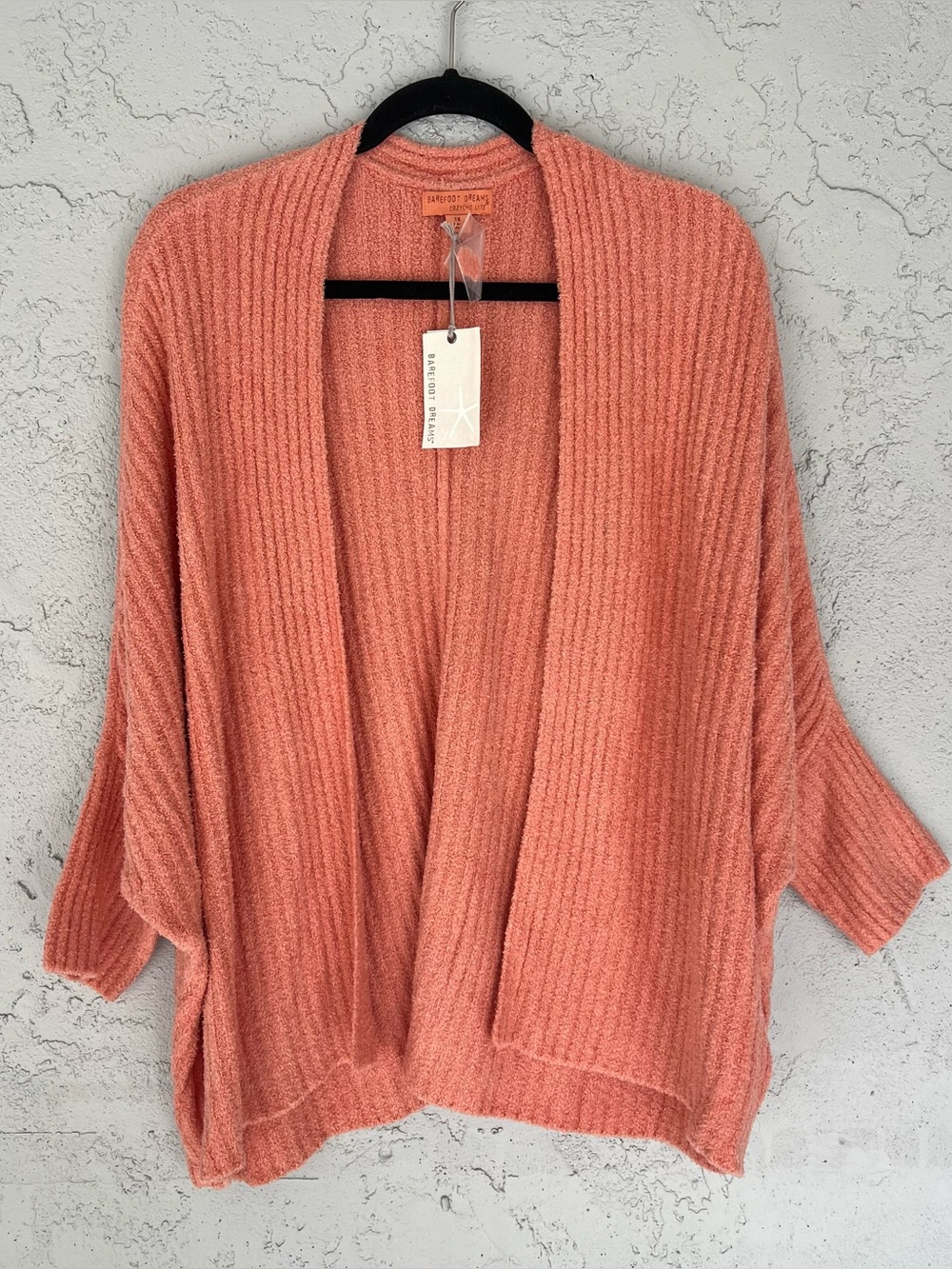 Barefoot Dreams CozyChic Lite Ribbed Shrug Cardigan 1X Coral NWT Comfort Soft